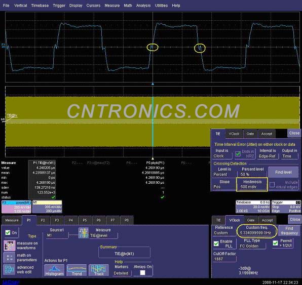 圖三 使用TIE的缺省設(shè)置，Hysteresis值為500mdiv 