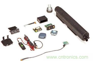 順時針方向依次為電池組、GPS天線、發(fā)射/接收單元和磁力安裝支架