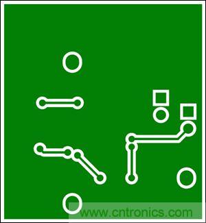 圖6：兩層板布線(底層)，器件為TSSOP封裝
