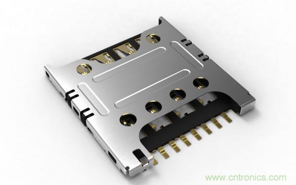 超薄插拔式Micro SIM卡連接器，高度僅為1.24毫米
