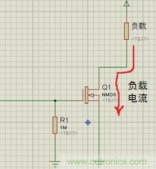 圖2:NMOS管的開路漏極電路