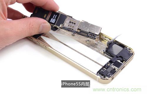 土豪金iPhone 5S拆解：內(nèi)部結(jié)構(gòu)升級(jí)，維修難度增加