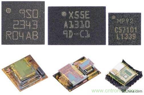 來自三家不同供應商的9軸MEMS傳感器尺寸、內部結構都大不相同