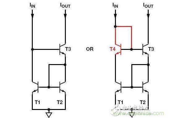 威爾遜電流鏡T4為可選器件，但使用它可改善精度和動(dòng)態(tài)范圍
