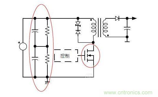 反激轉換器中的串聯(lián)大電容電路及單顆1，000VMOSFET