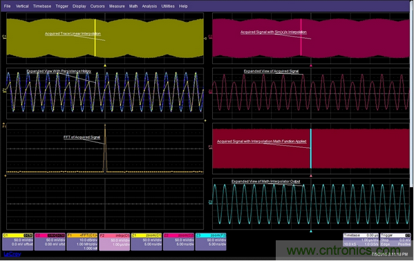 如果采樣率是信號頻率的倍數(shù)，那么每個周期的采樣點都在(或靠近)相同的相位點，因而顯示出來的圖形看起來像是調(diào)制過的一樣。