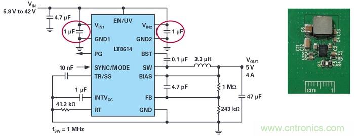 是否可以將低EMI電源安裝到擁擠的電路板上？