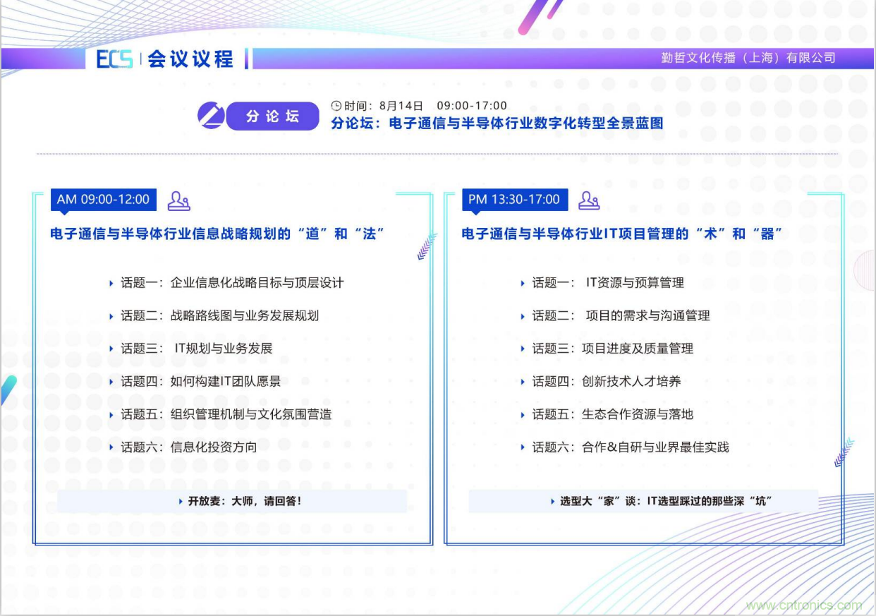 ECS 2020|第二屆中國電子通信與半導(dǎo)體CIO峰會正式啟動！