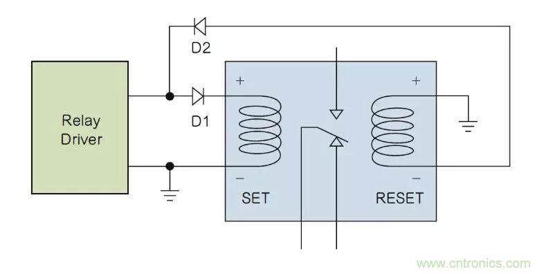 如何利用二極管電路實(shí)現(xiàn)雙線圈鎖存繼電器？