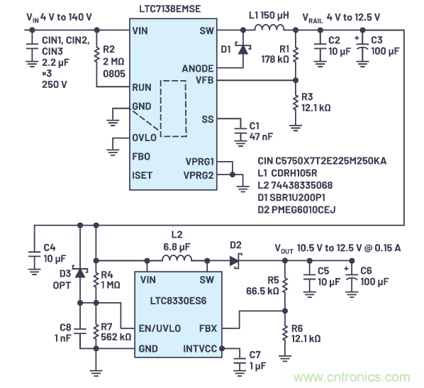 在源電壓5 V至140 V的電氣系統(tǒng)中，如何維持偏置電壓呢？