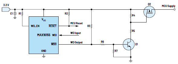 利用低電平有效輸出驅(qū)動高端MOSFET輸入開關(guān)以實(shí)現(xiàn)系統(tǒng)電源循環(huán) 利用低電平有效輸出驅(qū)動高端MOSFET輸入開關(guān)以實(shí)現(xiàn)系統(tǒng)電源循環(huán)